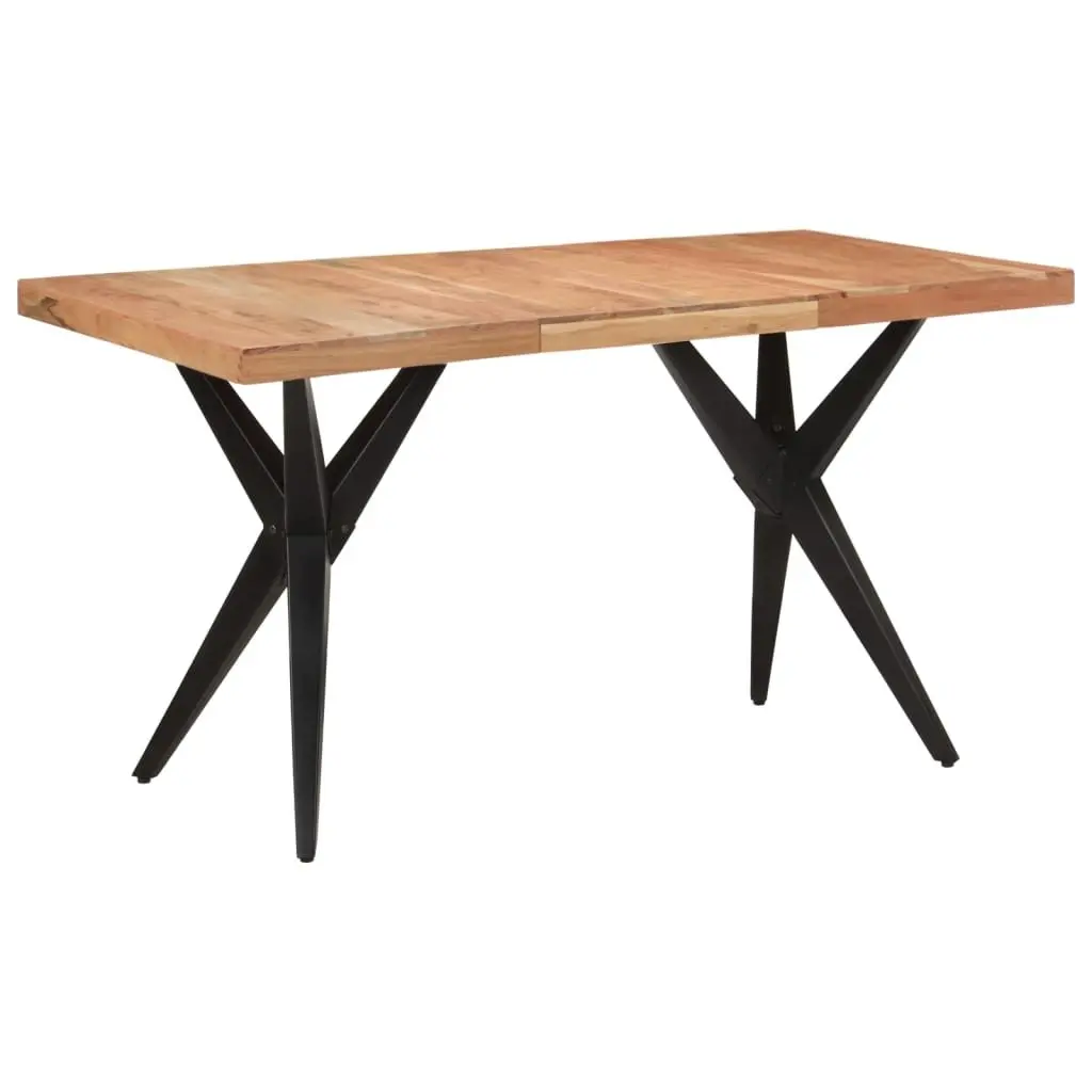 Solid Acacia Wood Dining Table 140x70x76cm in Black