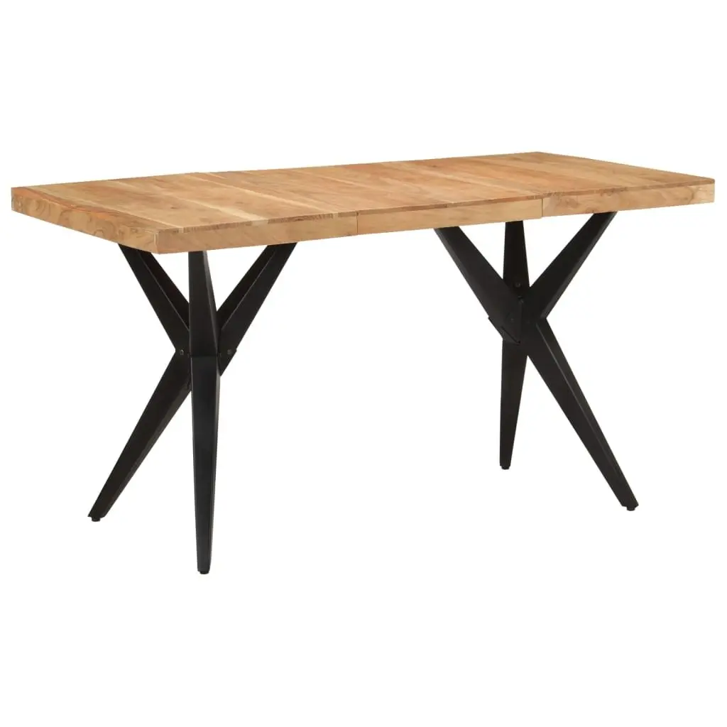 Solid Acacia Wood Dining Table 140x70x76cm in Black