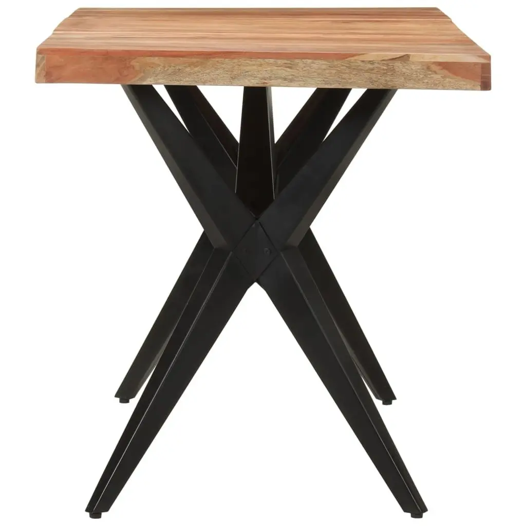 Solid Acacia Wood Dining Table 140x70x76cm in Black