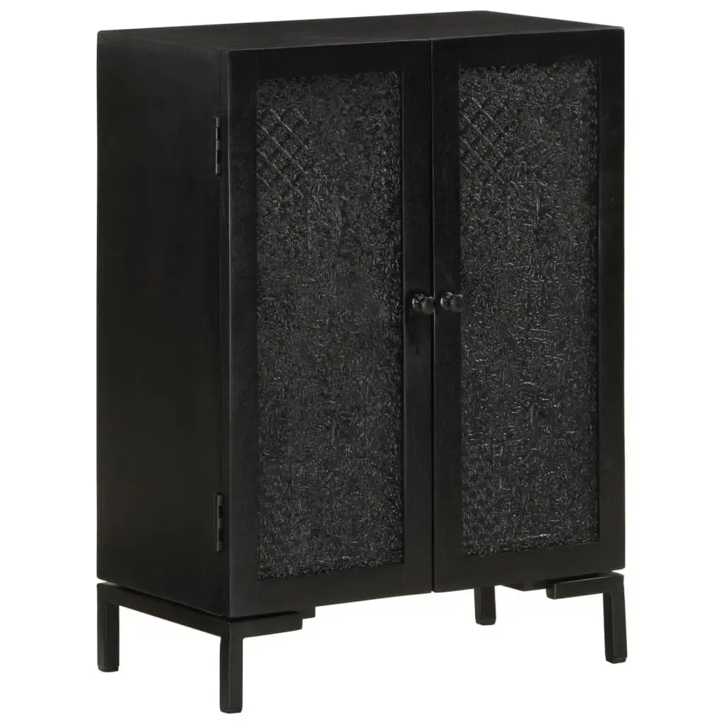 Black Sideboard 55x30x77 cm Solid Mango Wood
