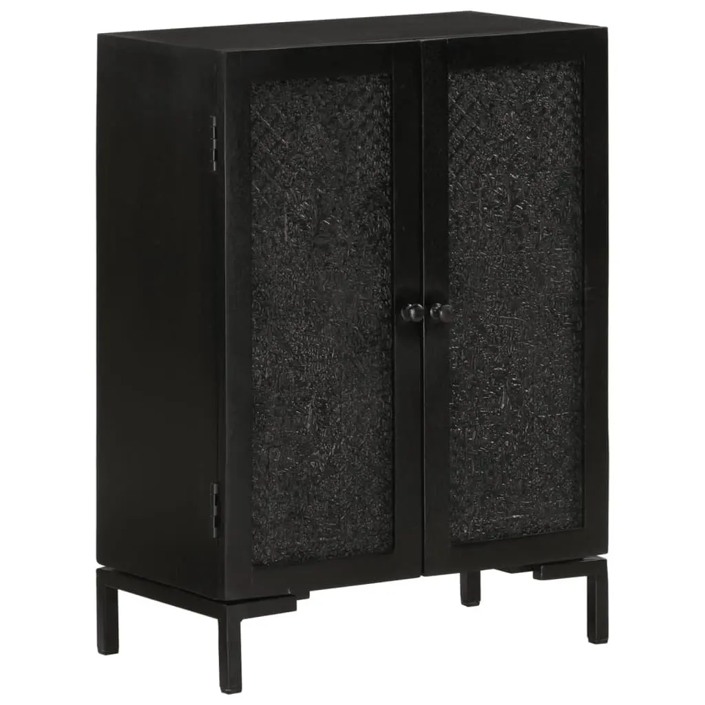 Black Sideboard 55x30x77 cm Solid Mango Wood