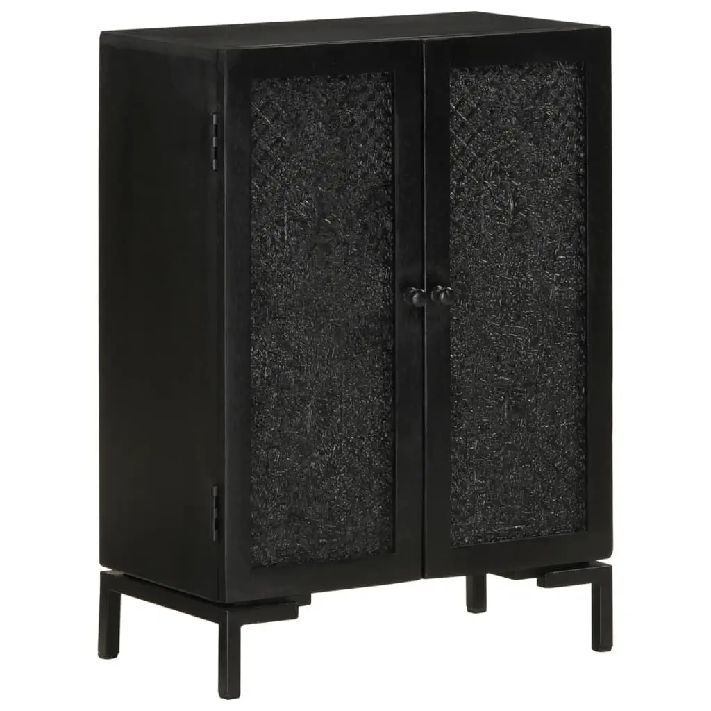 Black Sideboard 55x30x77 cm Solid Mango Wood