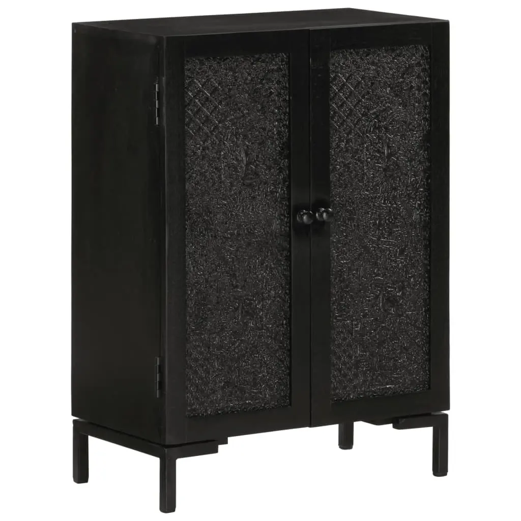 Black Sideboard 55x30x77 cm Solid Mango Wood