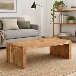 Sturdy Brown Acacia Wood Coffee Table 110x55x35 cm