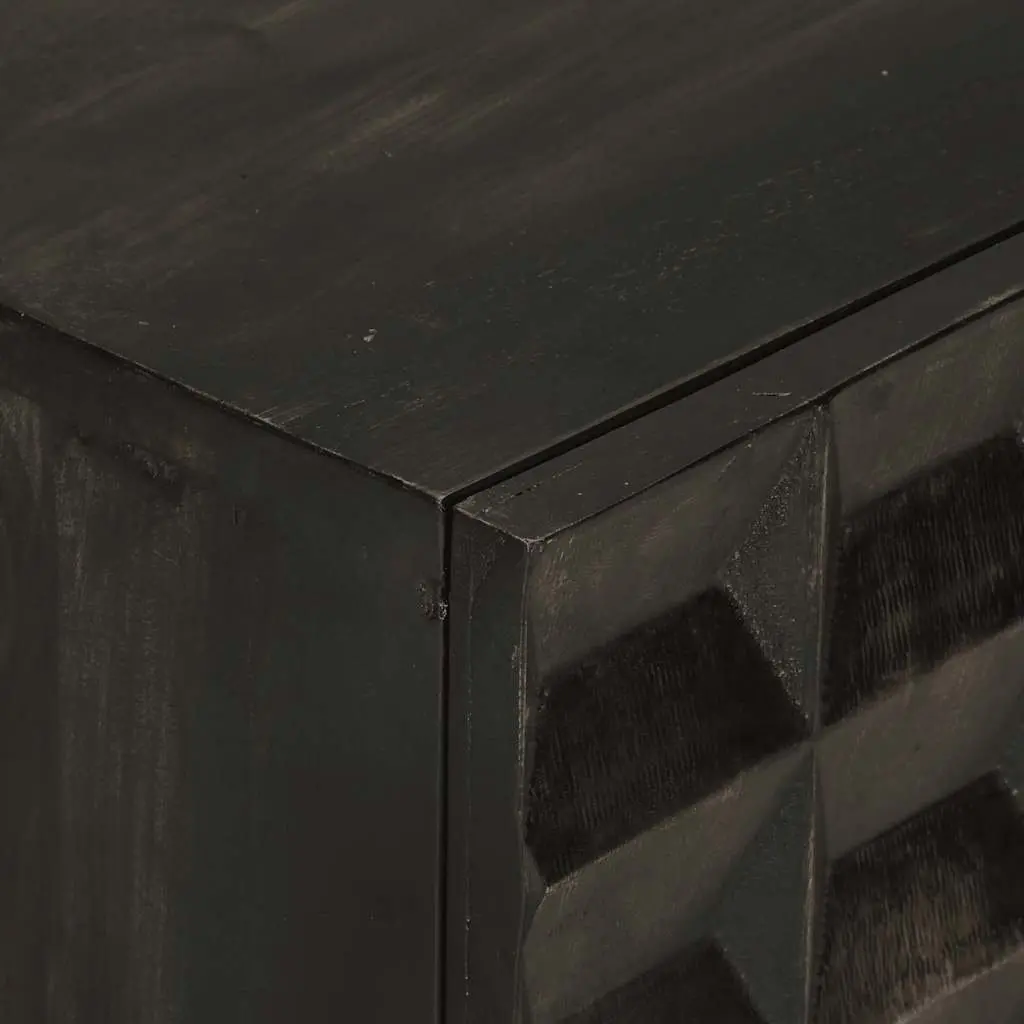 Solid Wood Sideboard Storage Cabinet Black Industrial Design Living Room
