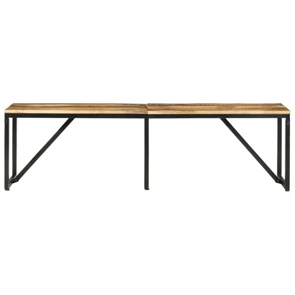 Industrial-Style Solid Wood Bench with Iron Frame