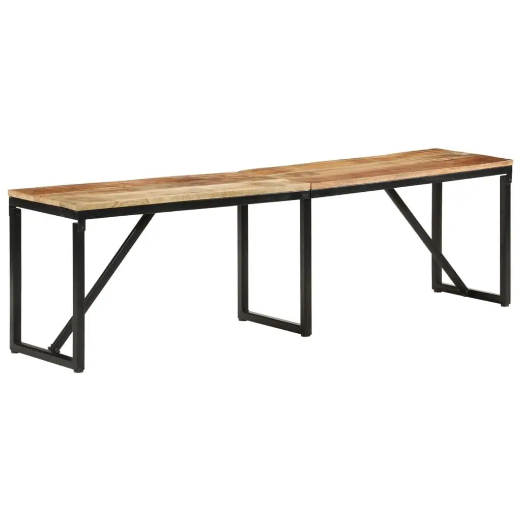 Industrial-Style Solid Wood Bench with Iron Frame