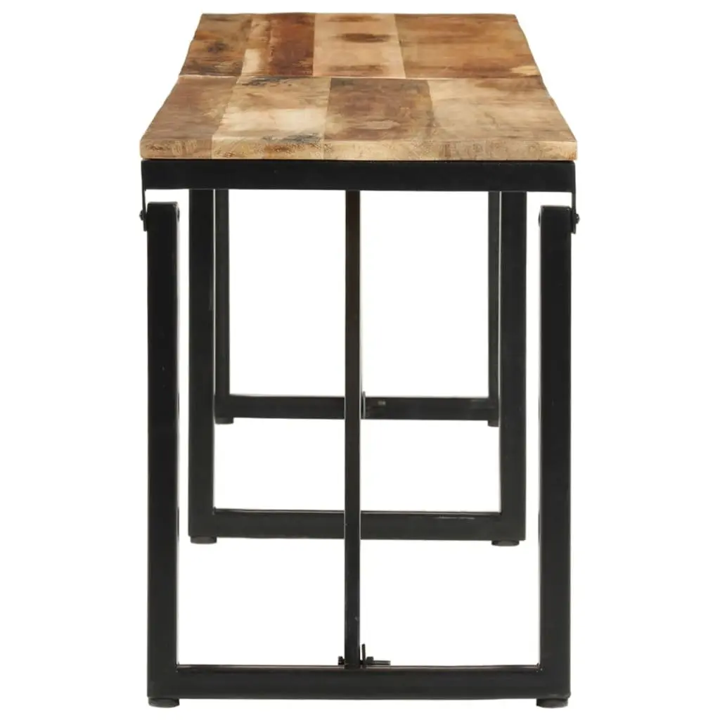 Industrial-Style Solid Wood Bench with Iron Frame