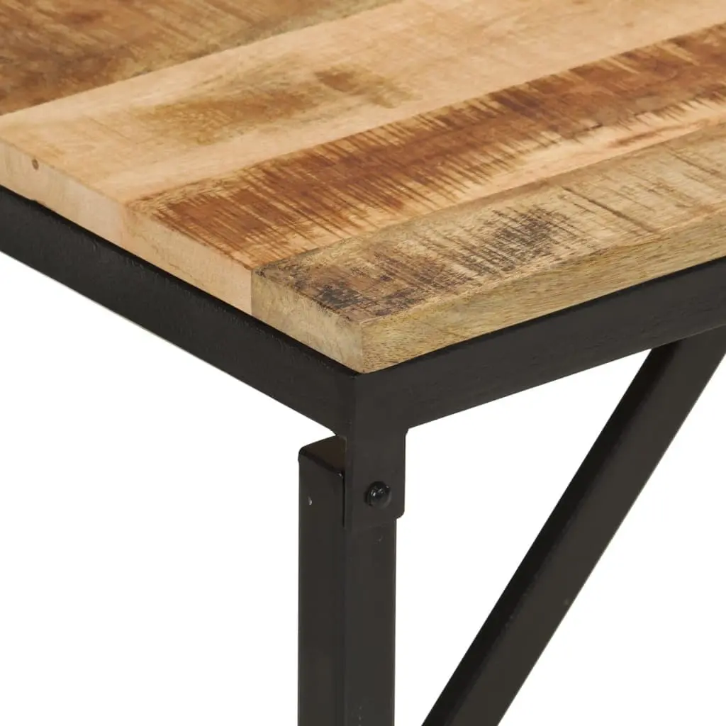 Industrial-Style Solid Wood Bench with Iron Frame