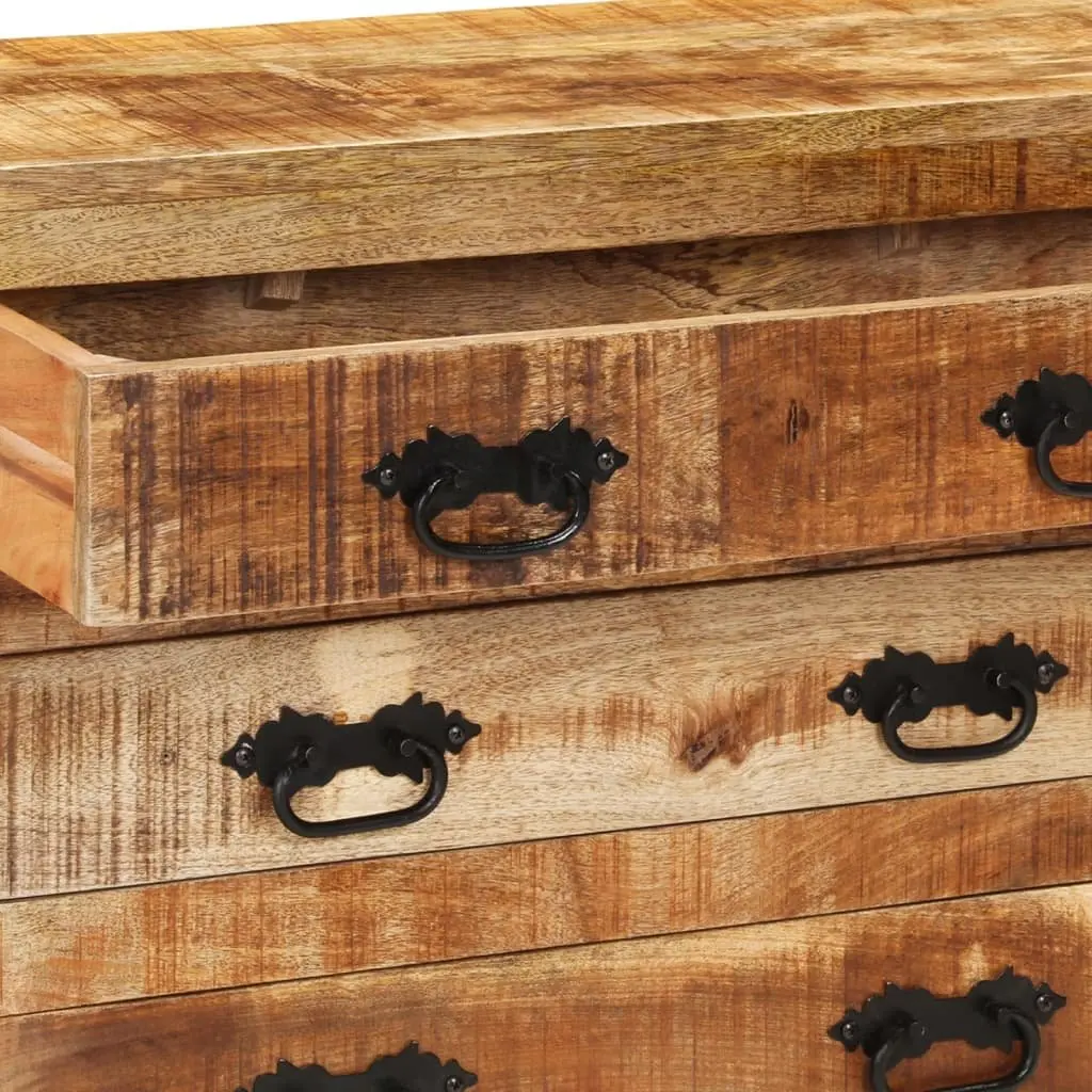 Sideboard Solid Mango Wood 80 x 30 x 65 cm Brown 3 Drawers