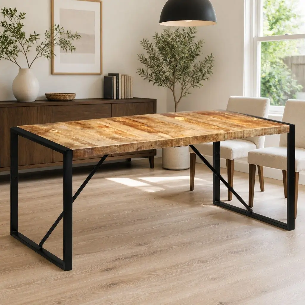 Brown Dining Table 175x90x76 cm Solid Mango Wood