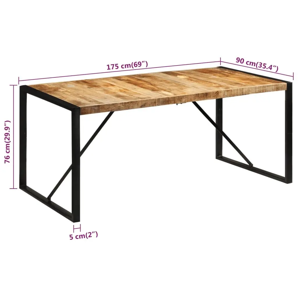 Brown Dining Table 175x90x76 cm Solid Mango Wood