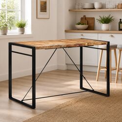 Sturdy Brown Wooden Bar Table 175x90x110 cm