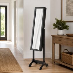 Stylish Free-Standing Black Mirror for Home Decor
