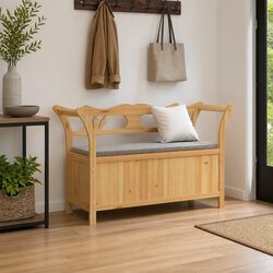 Durable Solid Wood Fir Bench 107x45x75.5cm Brown