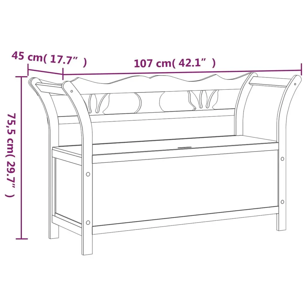 Solid Wood Fir Bench 107x45x75.5cm Brown