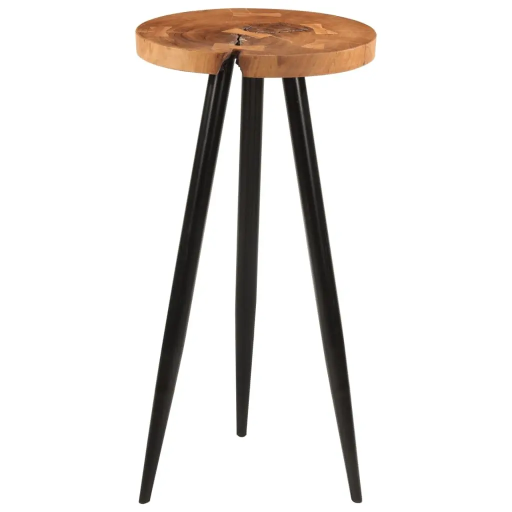 Solid Acacia Log Bar Table with Iron Legs