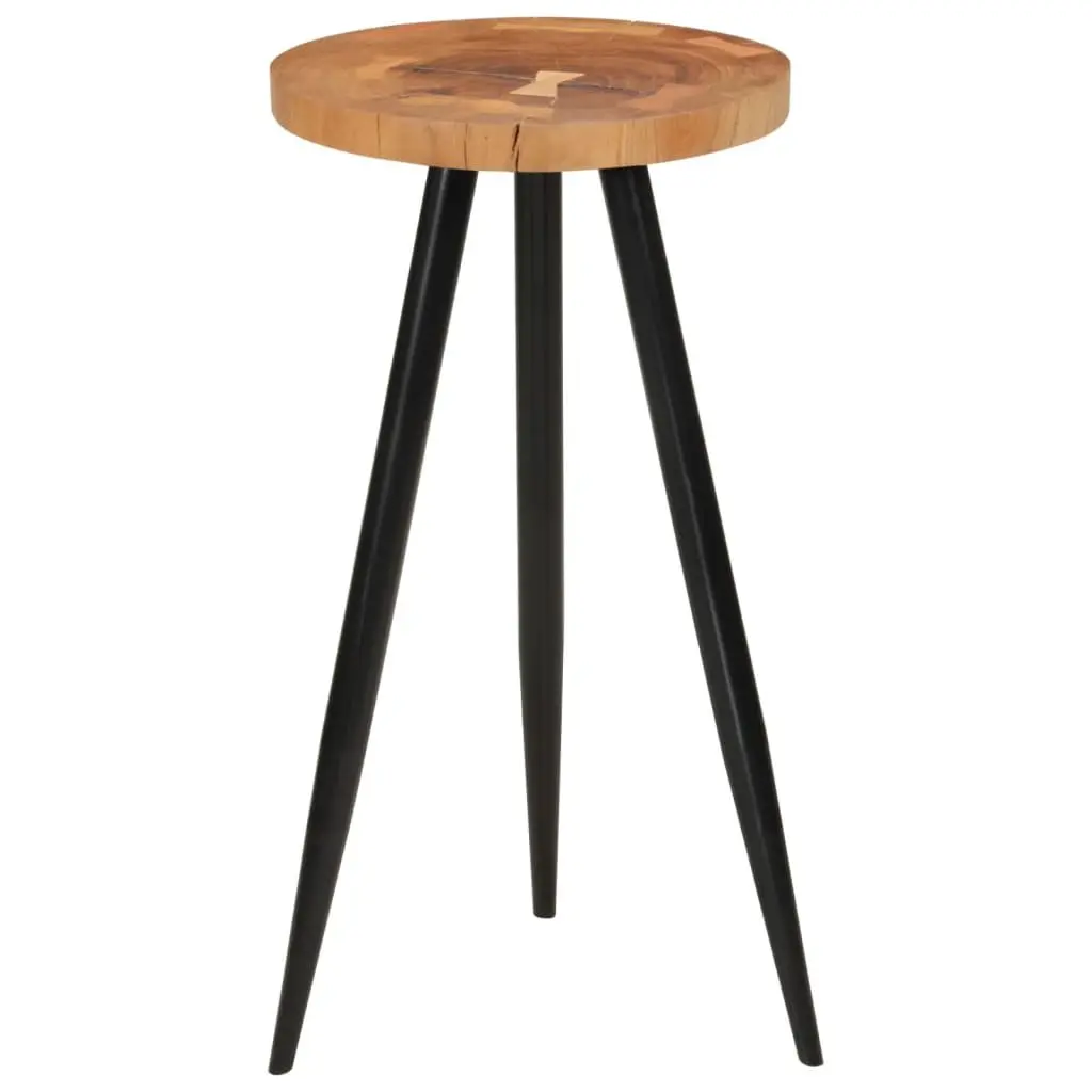 Solid Acacia Log Bar Table with Iron Legs