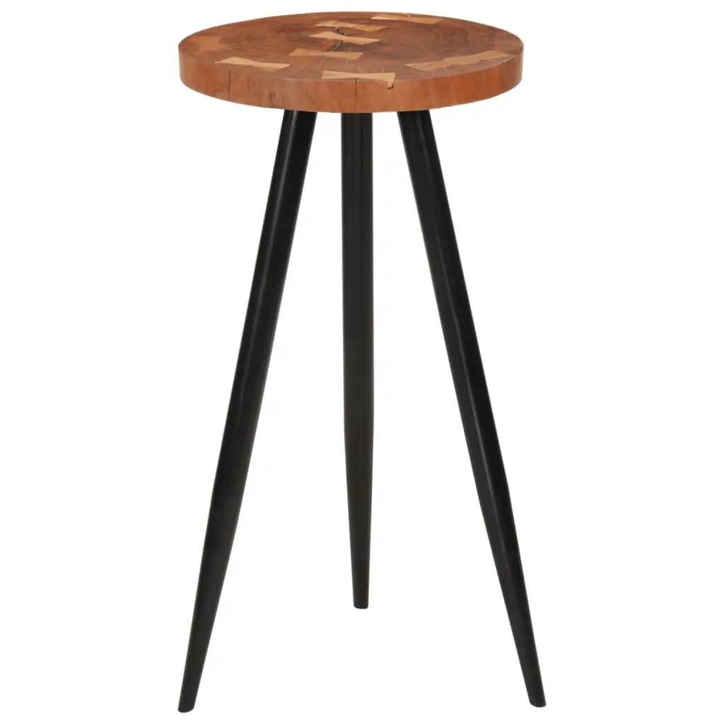 Solid Acacia Log Bar Table with Iron Legs
