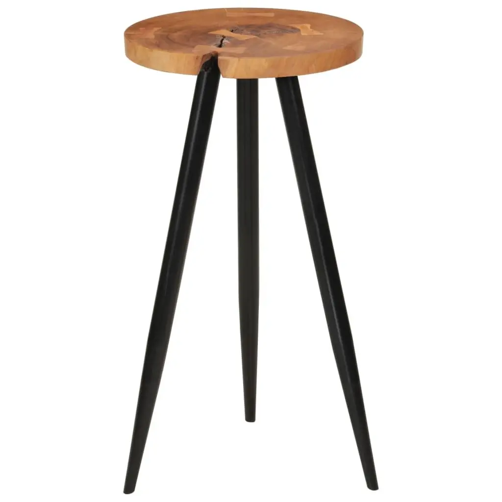 Solid Acacia Log Bar Table with Iron Legs