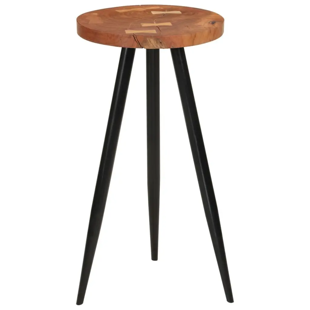 Solid Acacia Log Bar Table with Iron Legs