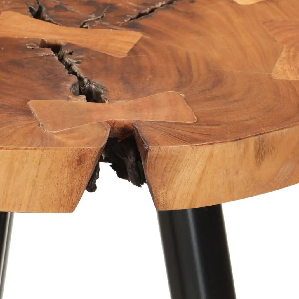 Solid Acacia Log Bar Table with Iron Legs