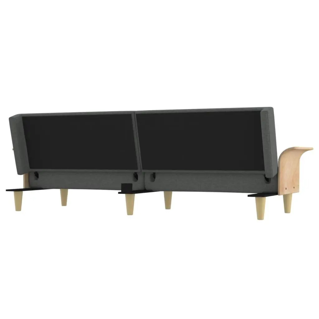 Grey Sofa Bed with Armrests and Adjustable Backrest