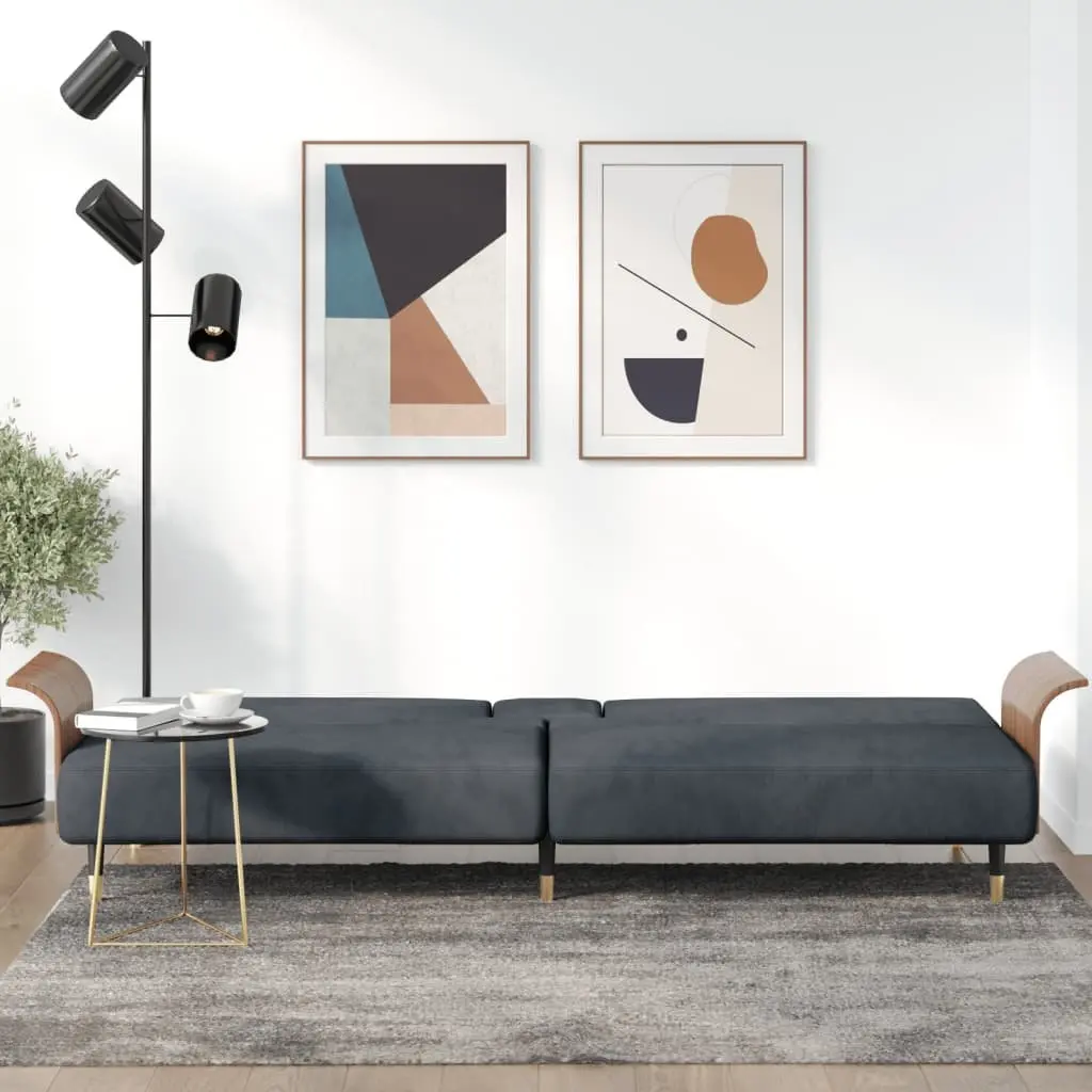 Sofa Bed with Adjustable Backrest and Cup Holders