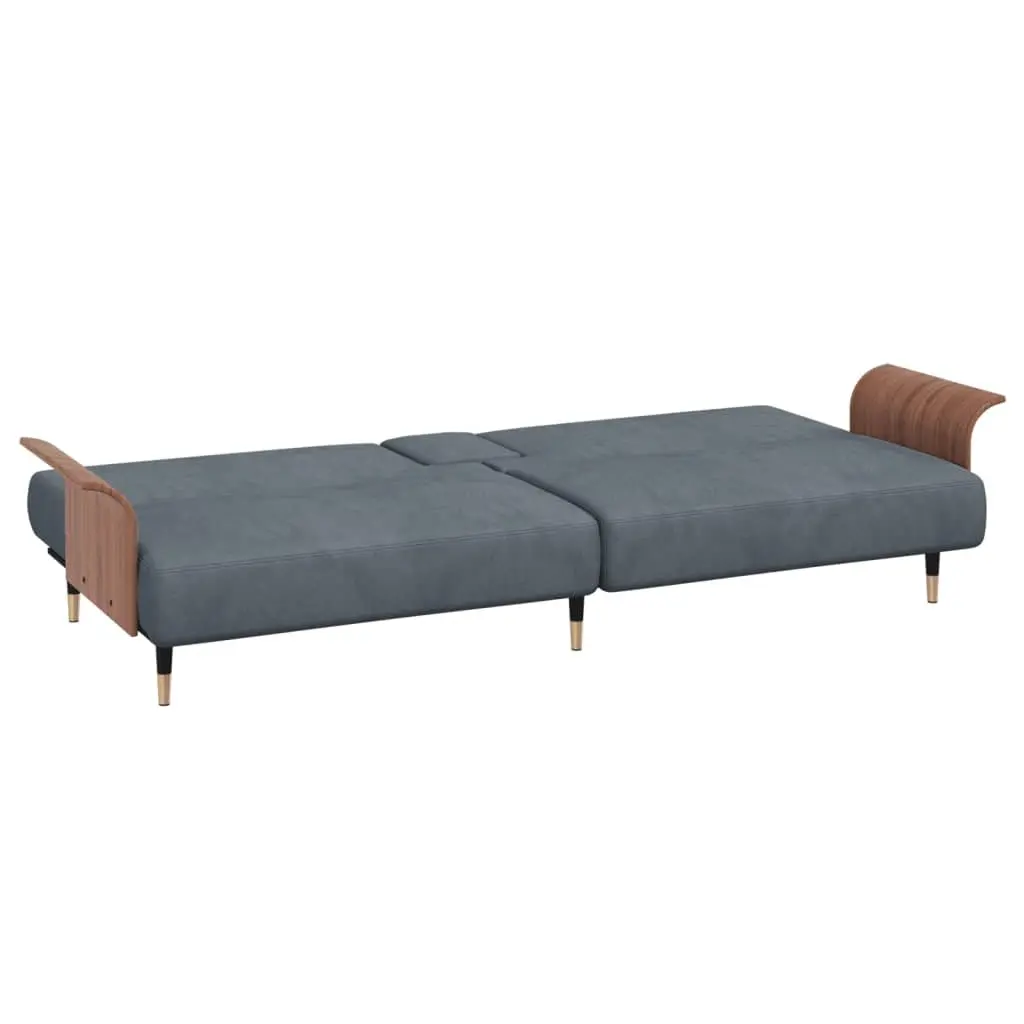 Sofa Bed with Adjustable Backrest and Cup Holders
