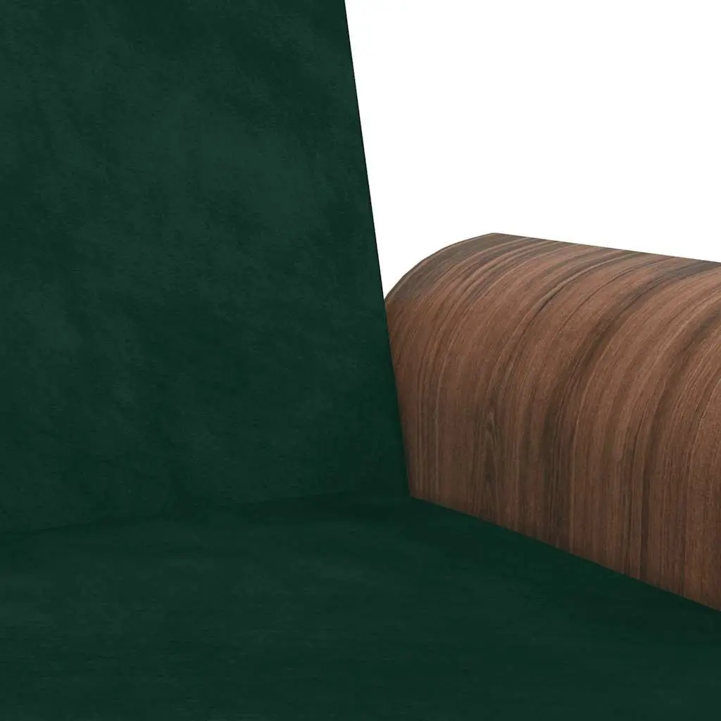 Green Velvet Sofa Bed with Adjustable Backrest and USB