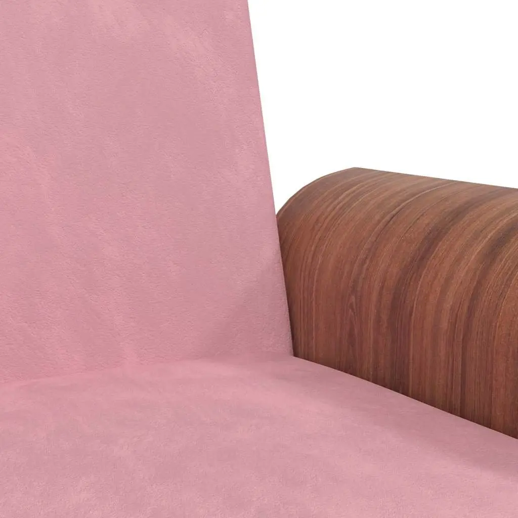 Pink Velvet Sofa Bed with Foldable Tea Table & USB Ports