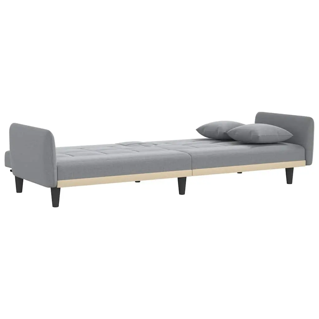 Adjustable Grey Sofa Bed with Cup Holders and USB Ports