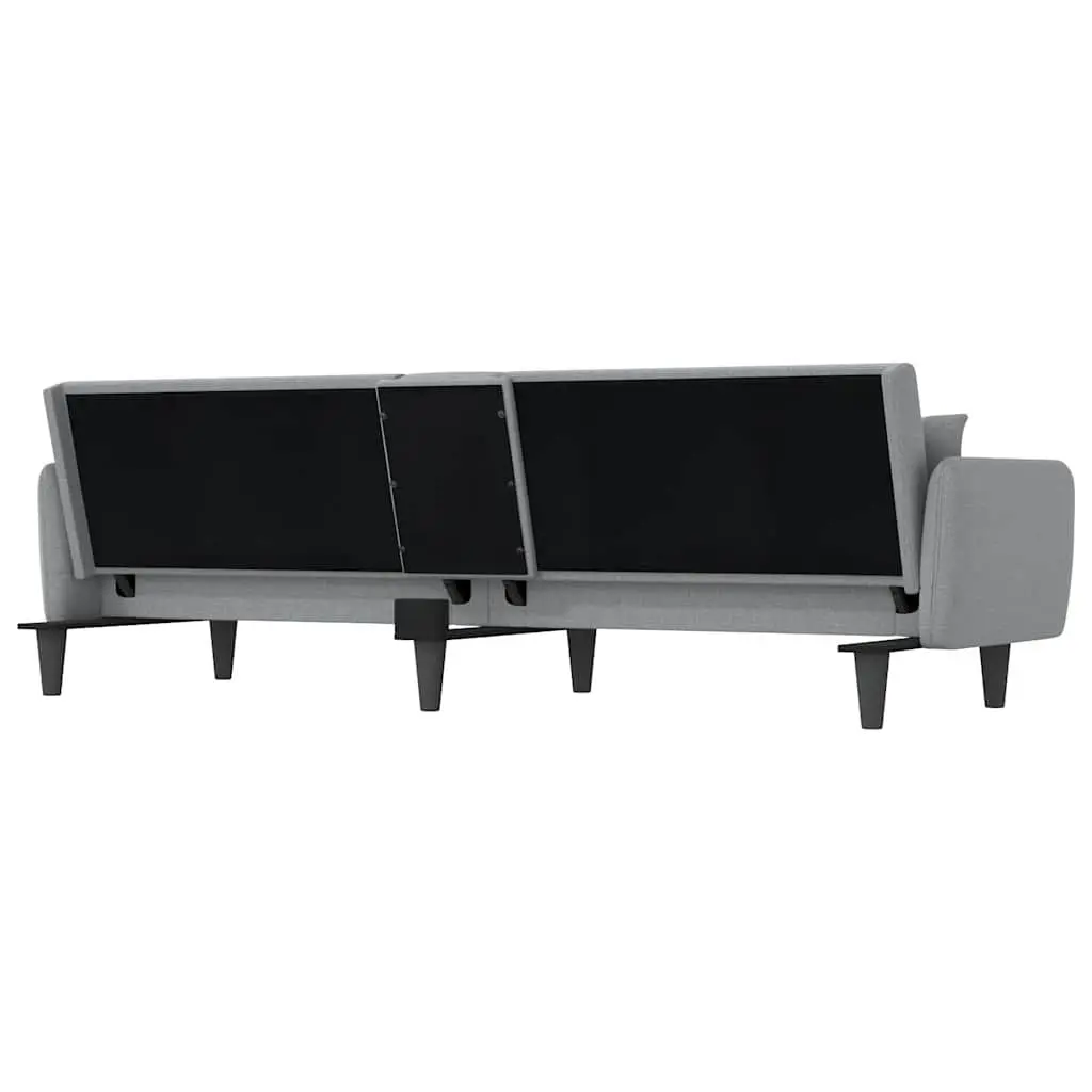 Adjustable Grey Sofa Bed with Cup Holders and USB Ports