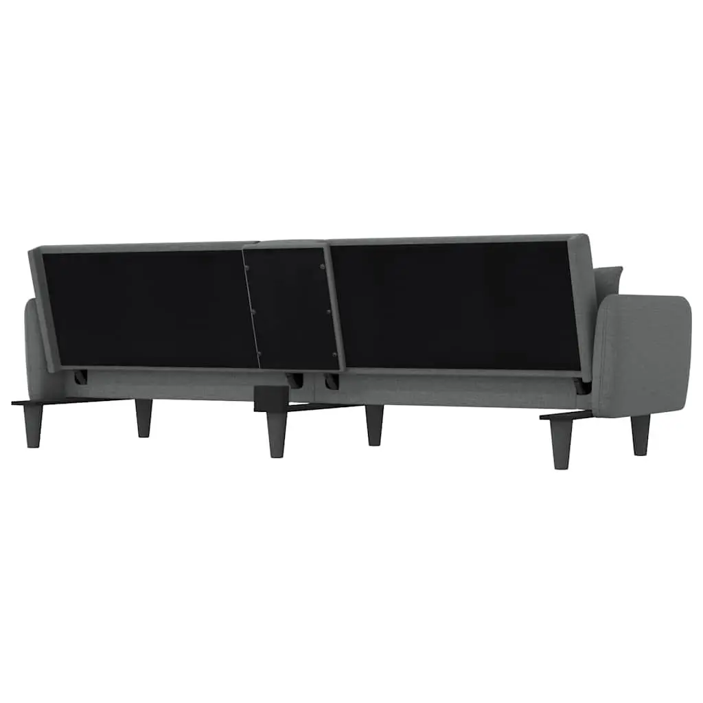 Adjustable Sofa Bed with Cup Holders and USB Ports in Grey