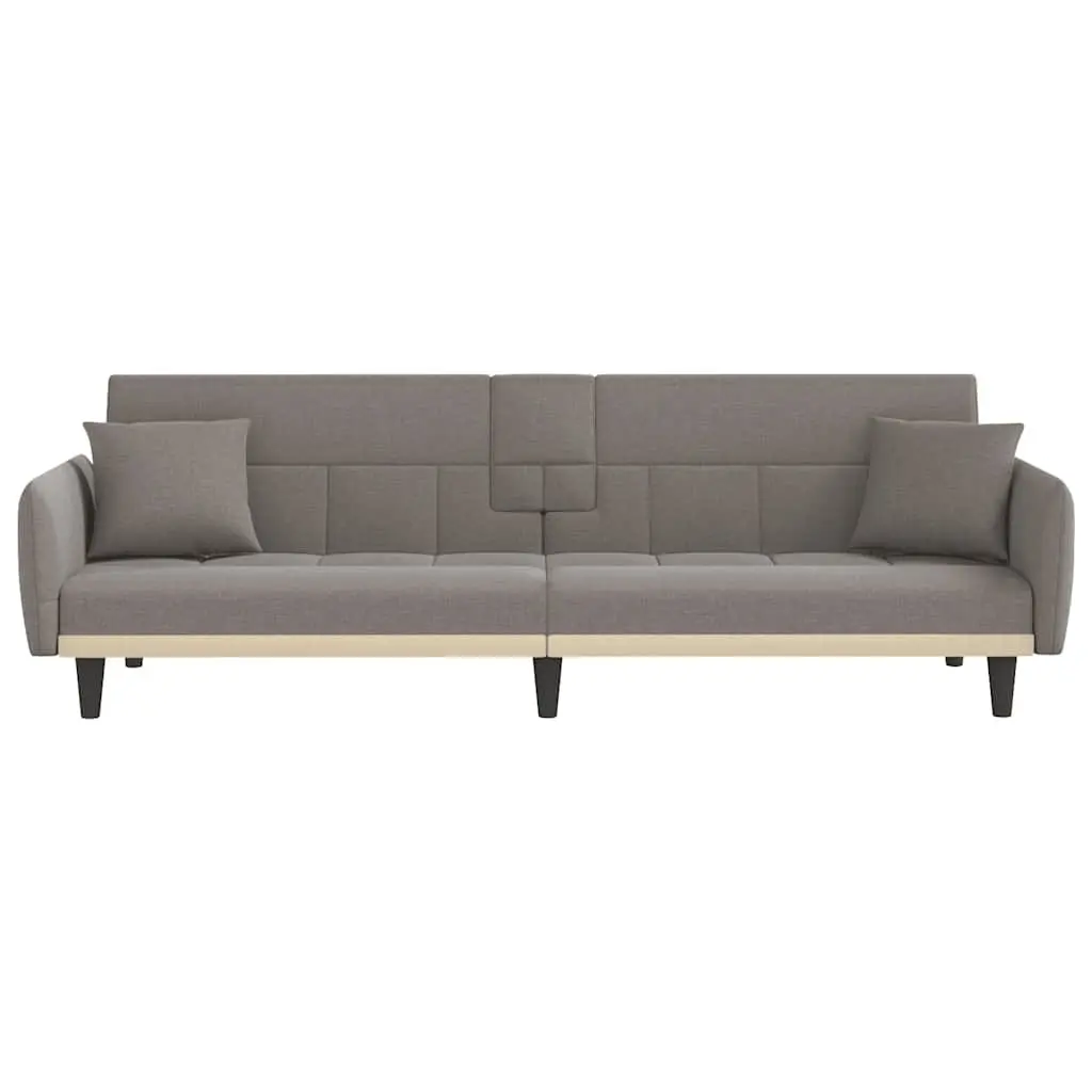 Taupe Sofa Bed with USB Ports and Adjustable Backrest