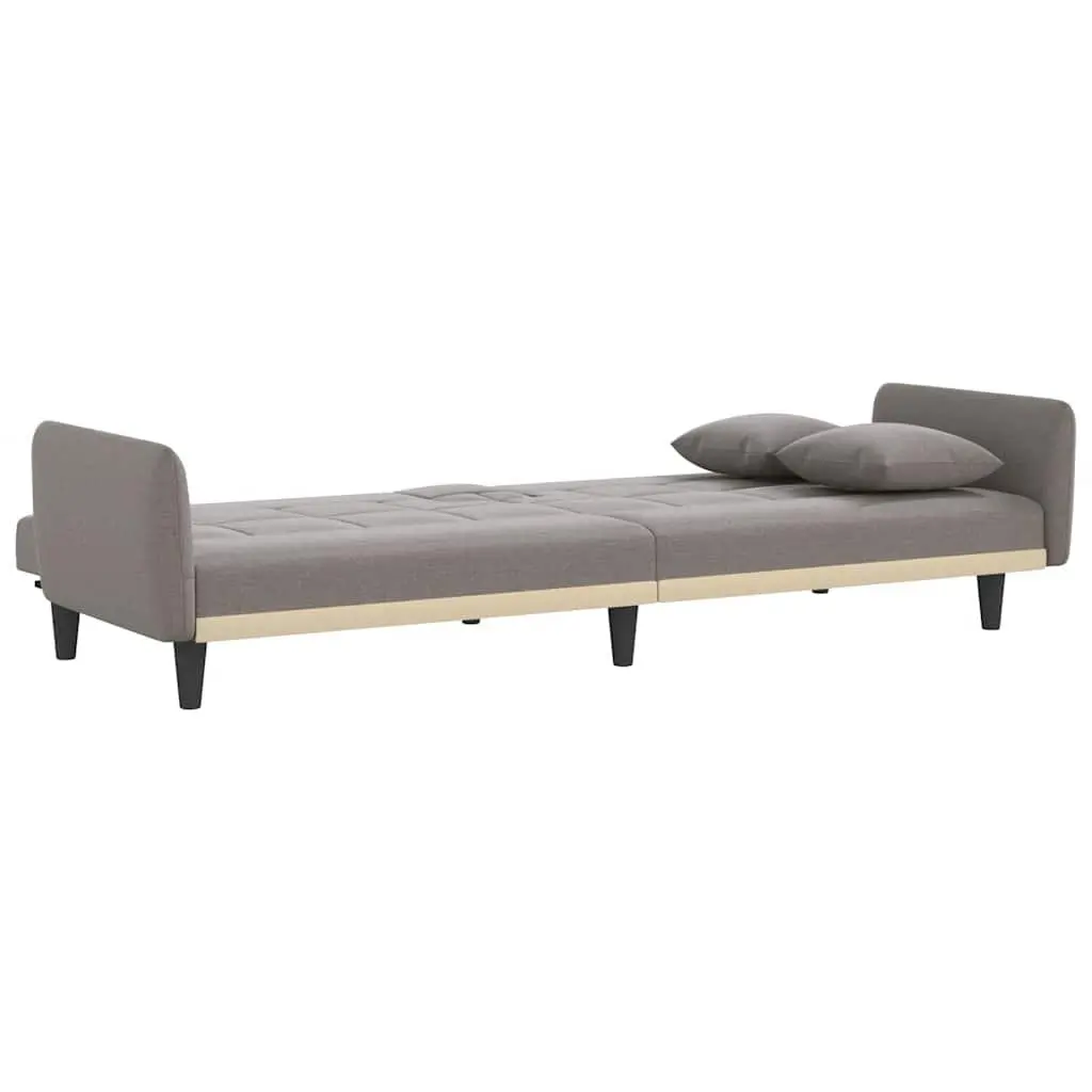 Taupe Sofa Bed with USB Ports and Adjustable Backrest