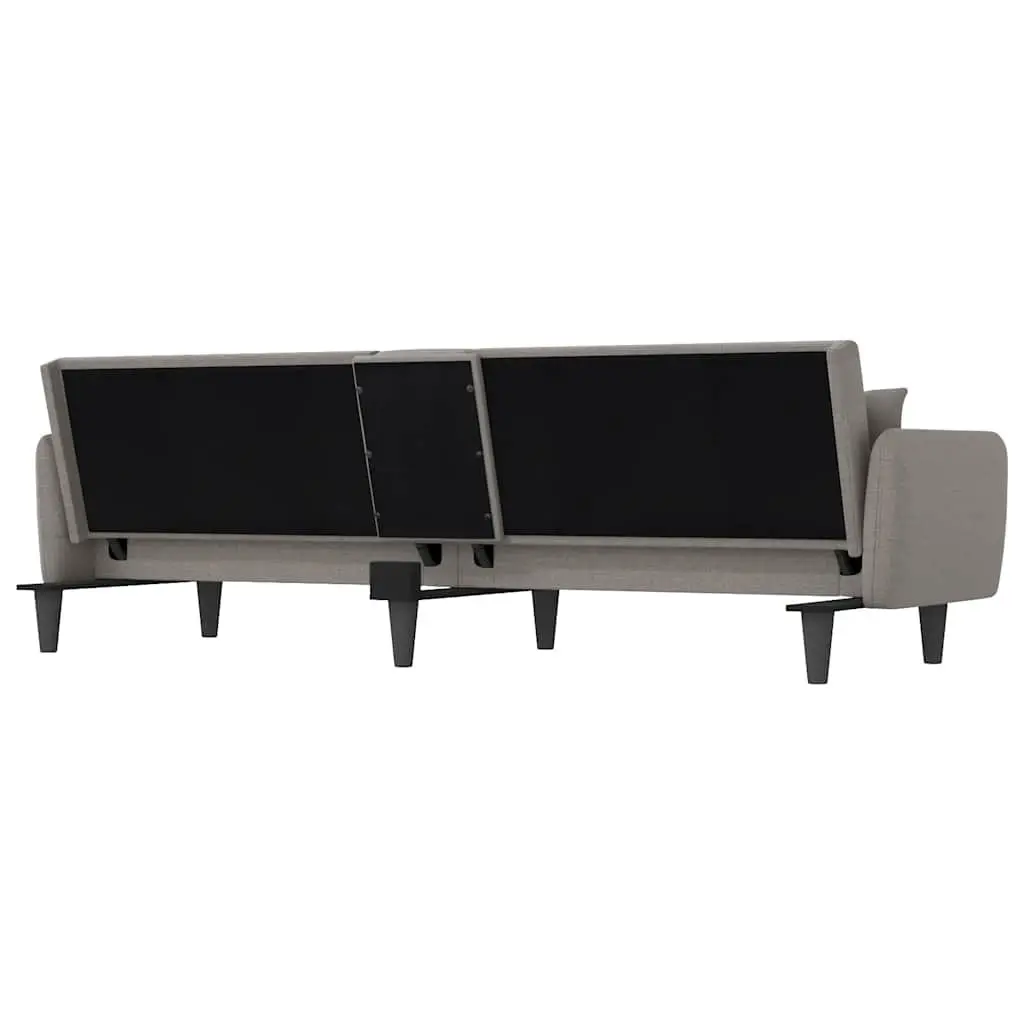Taupe Sofa Bed with USB Ports and Adjustable Backrest
