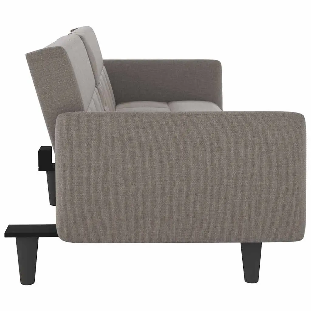 Taupe Sofa Bed with USB Ports and Adjustable Backrest