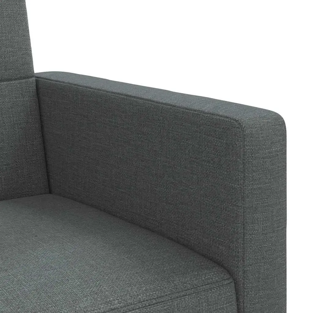 Adjustable Grey Fabric Sofa Bed with Cushions