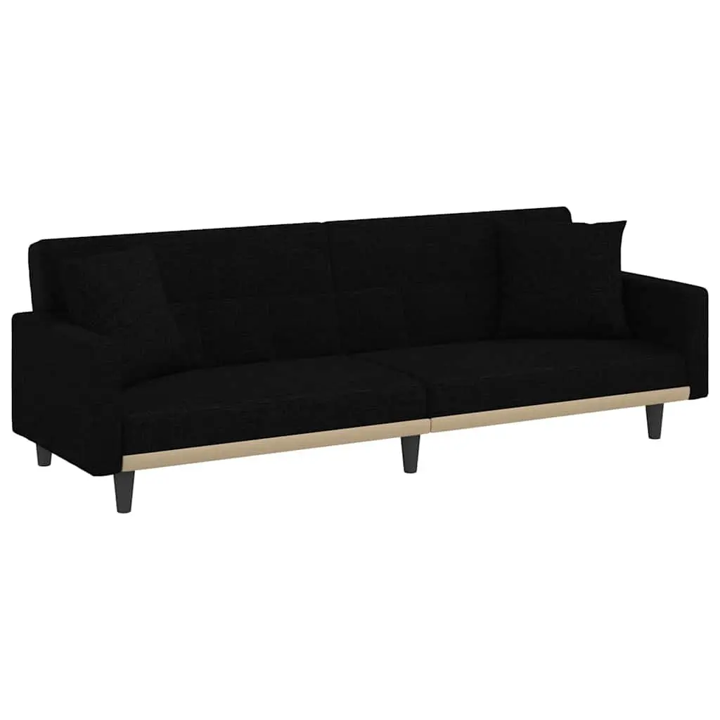 Adjustable Black Fabric Sofa Bed with Strong Frame