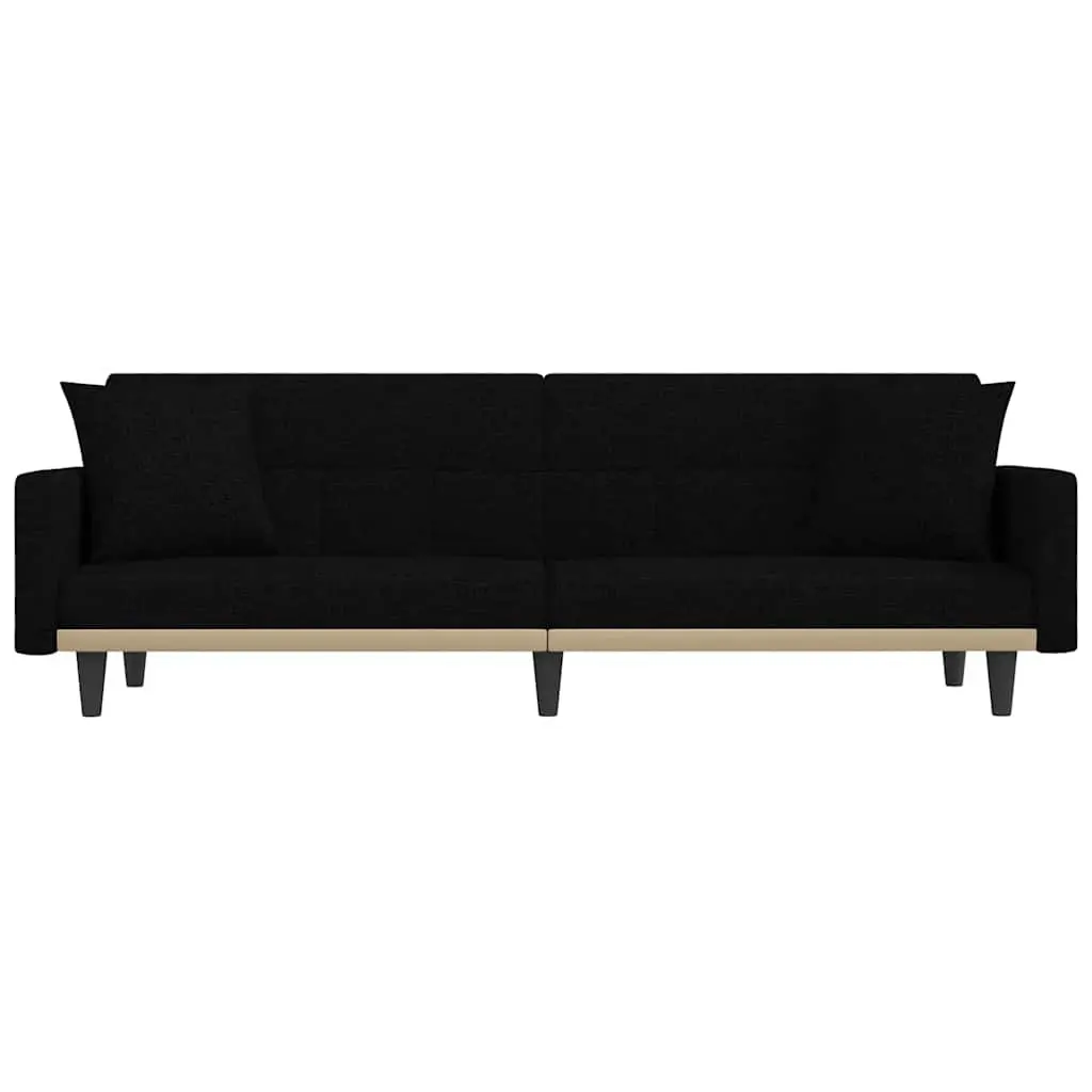Adjustable Black Fabric Sofa Bed with Strong Frame