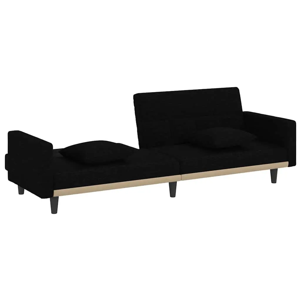Adjustable Black Fabric Sofa Bed with Strong Frame