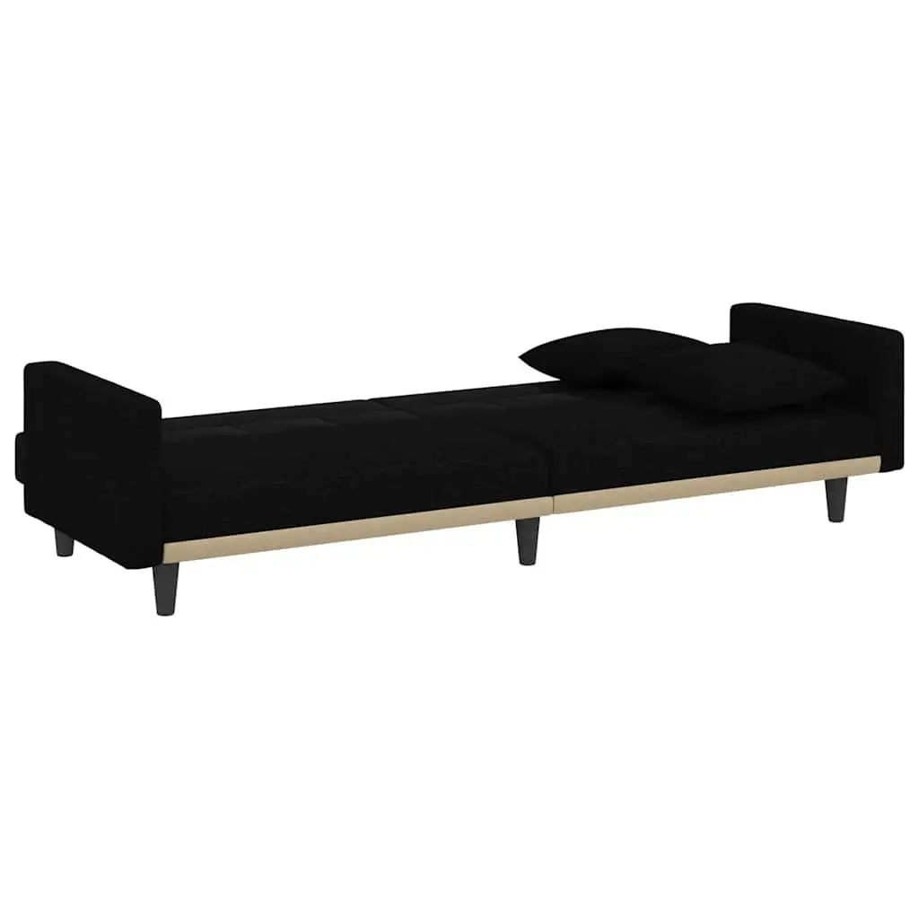Adjustable Black Fabric Sofa Bed with Strong Frame