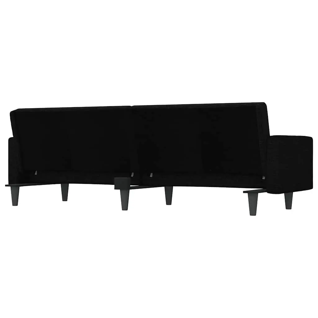 Adjustable Black Fabric Sofa Bed with Strong Frame
