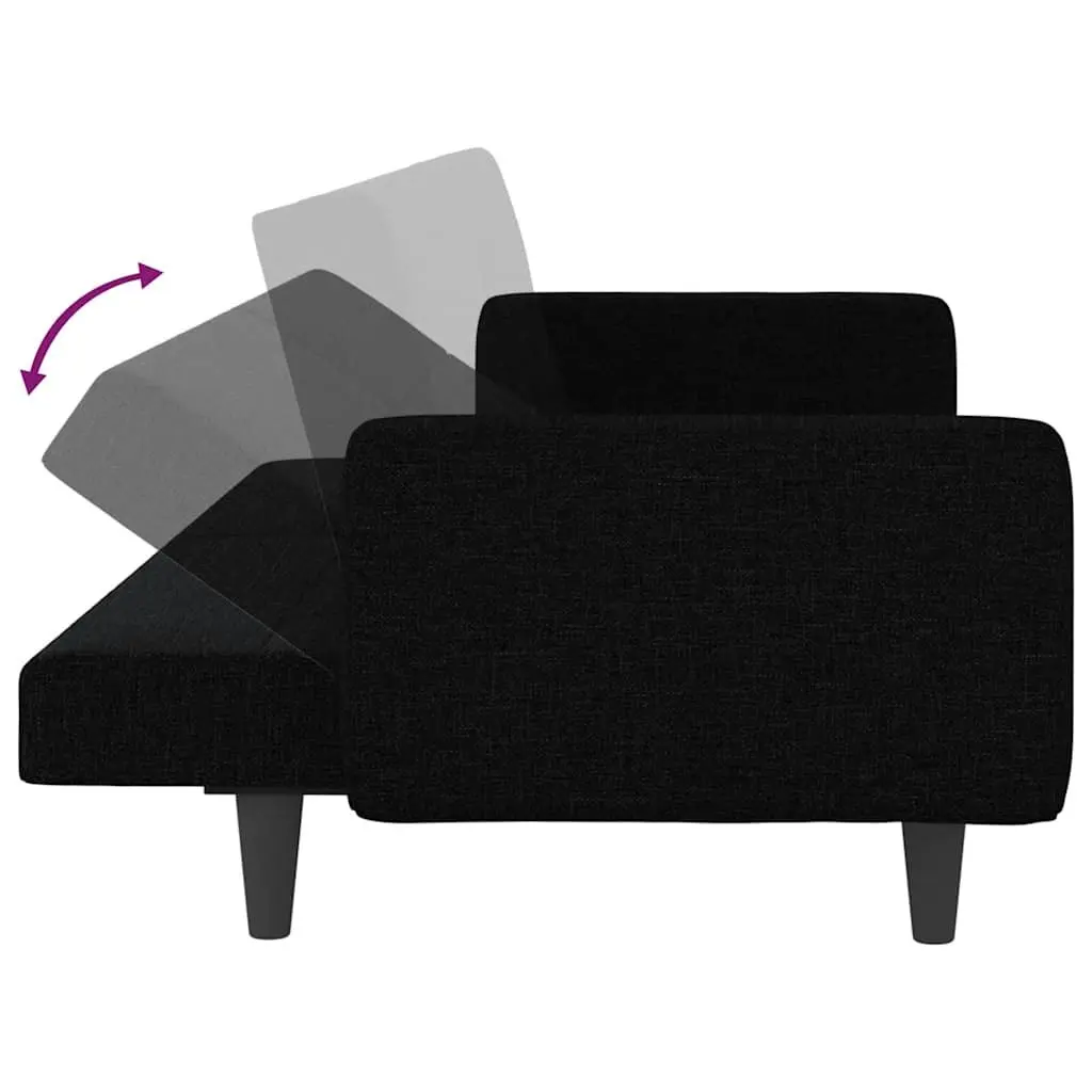 Adjustable Black Fabric Sofa Bed with Strong Frame