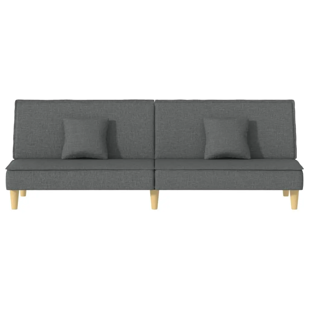 Adjustable Grey Fabric Sofa Bed with Pillows