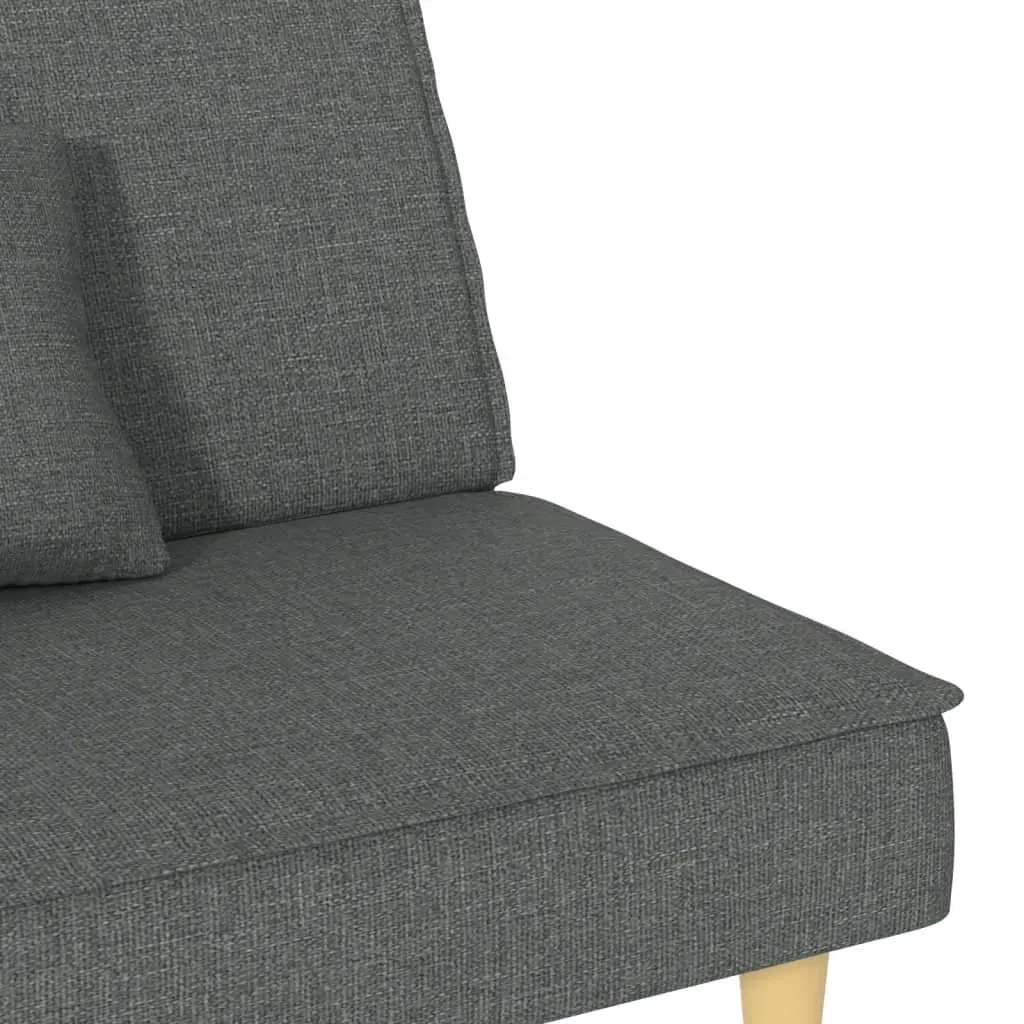 Adjustable Grey Fabric Sofa Bed with Pillows