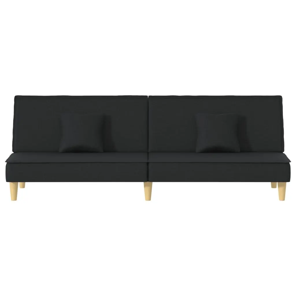 Black Fabric Sofa Bed with Adjustable Backrests