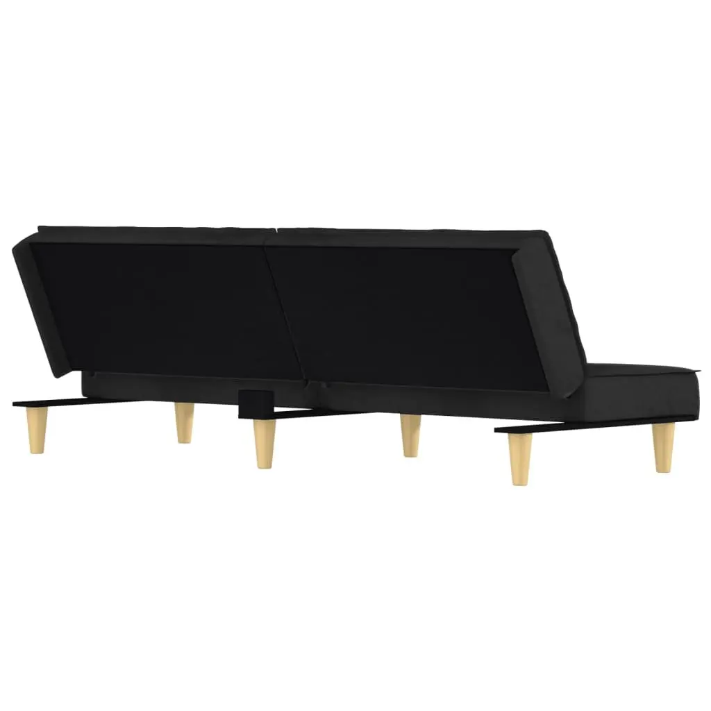 Black Fabric Sofa Bed with Adjustable Backrests