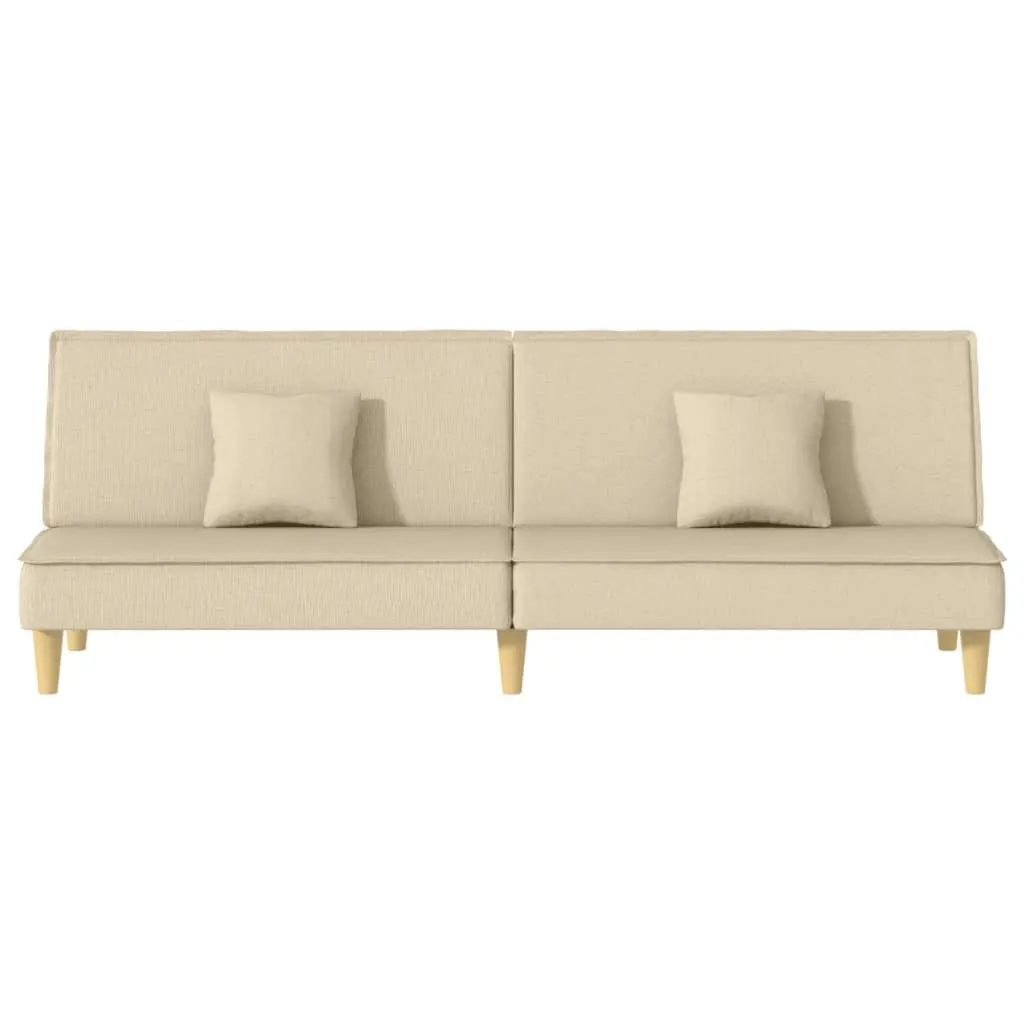 Cream Fabric Sofa Bed with Adjustable Backrest for Guests